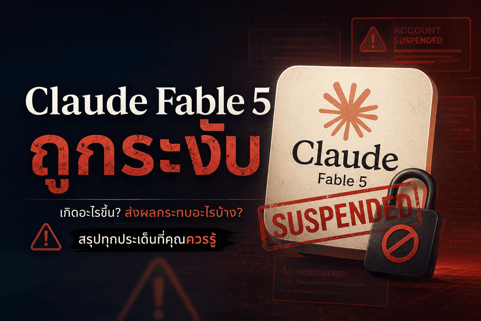 Claude Fable 5 ถูกระงับการให้บริการ! เกิดอะไรขึ้นกับโมเดล AI ที่ทรงพลังที่สุดของ Anthropic หลังเปิดตัวแค่ 3 วัน